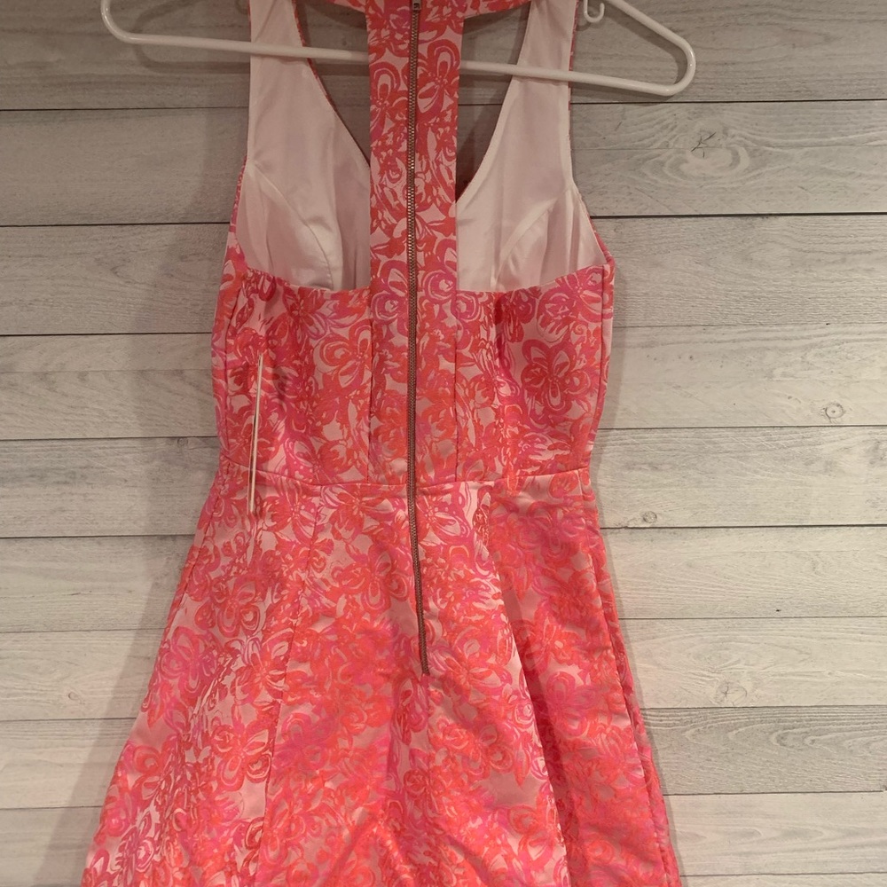 ❗️FIRM❗️ NWT 4/6 small aqua pink floral dress SMALL - Picture 4 of 6